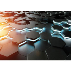 3D-Gaming-Fototapete für ein Spielzimmer, mit einem realistischen Effekt einer virtuellen Welt für Gamer.