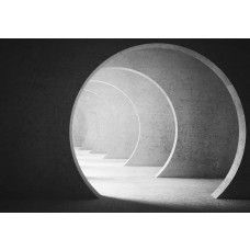 Fototapete eines 3D-Flurs mit Flur, moderne Architektur.