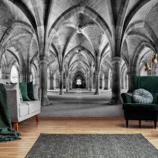 Fototapete eines 3D-Gebäudes mit Säulen für das Wohnzimmer.