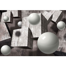 3D geometrische Formen, Fototapete mit abstrakten und futuristischen Formen für eine moderne Atmosphäre.