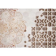 Fotobehang met 3D mandala ornament in warme bruine tinten