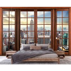 Fototapete 3D-Fensteransicht von New York