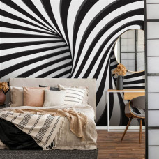 Eine Fototapete mit einem 3D-Tornado, geeignet für Wohnzimmer und Schlafzimmer.