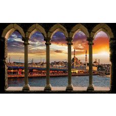 Fototapete mit einer 3D-Ansicht von Istanbul mit Säulen und Pfeilern, für einen exotischen Look.