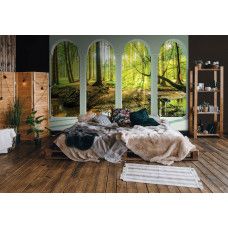 Fototapete 3D-Ansicht des sonnigen Waldes