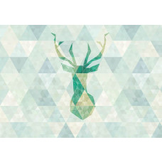 Fototapete eines abstrakten Hirsches, Tiere in geometrischem Design.