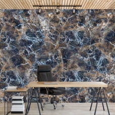 Eine Marmor-Fototapete mit klassischer Marmoroptik im Industriedesign, ideal für eine Küche.