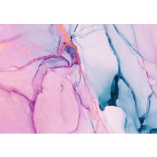 Abstrakte Fototapete mit Marmormuster in rosa und blau.