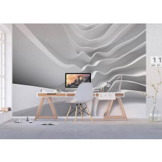 Fototapete mit abstrakter Architektur in weiß in einem Büro.