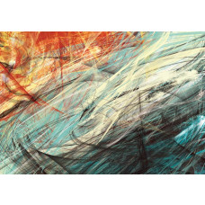 Fototapete abstrakte Kunst mit modernen Malelementen und lebendigen Pinselstrichen, perfekt für eine künstlerische Atmosphäre.