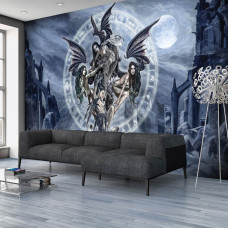 Eine Fototapete mit der Fantasy-Figur Lilithia in alchemistischer Kunst.