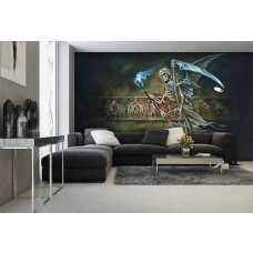 Eine Fototapete mit einem Totenkopf auf