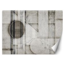 Fotobehang met architectuur in beige met cirkels en vormen