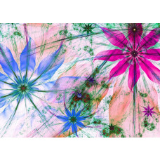 Fototapete eines künstlerischen Blumengemäldes.