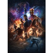 Fototapete Avengers Battle of Worlds, epischer Kampf zwischen Marvel-Helden.