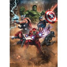 Fototapete Avengers Superkräfte, ikonische Marvel-Figuren in Aktion.