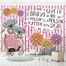 Fototapete mit Spruch und Koalabären für das Kinderzimmer.