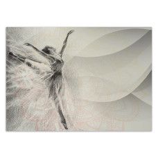Fotobehang met abstracte ballerina in grijze mandala-stijl