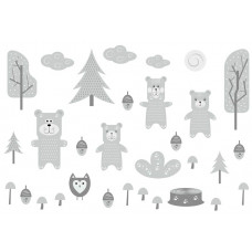 Fototapete mit Bären im Wald für Babyzimmer.