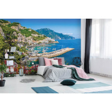 Eine Fototapete von Bergdörfern und Bergblick für das Schlafzimmer...