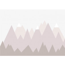 Ein Fototapet von Berggipfeln mit einer Illustration von Bergen.