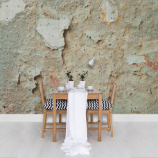 Eine Fototapete im Industriestil mit beschädigter Betonwand für die Küche.