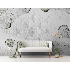 Eine Fototapete mit einem modernen industriellen Betonmuster für das Wohnzimmer.