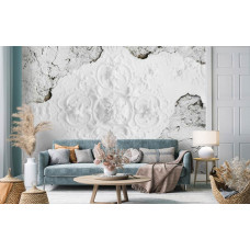 Eine Fototapete mit einem modernen industriellen Betonmuster für das Wohnzimmer.