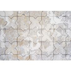Fotobehang met betonlook van een oude muur in beige tinten