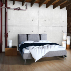 Fototapete im Industriestil mit einer Betonwand für das Schlafzimmer.