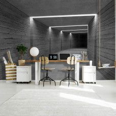 Fototapete im Büro mit 3D-Beton-Tunnel, ideal für ein minimalistisches und futuristisches Arbeitsambiente.