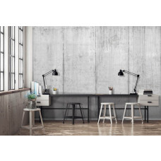 Eine Fototapete mit Betonplatten im Industriedesign, geeignet für einen Büroraum.