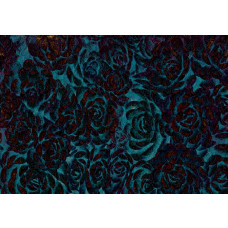 Blaue Blumen und Rosen Fototapete, Malerei Stil für einen künstlerischen Look.