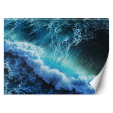 Fotobehang met blauwe golven in een rustgevende sfeer