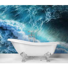 Fotobehang met blauwe golven in een rustgevende sfeer