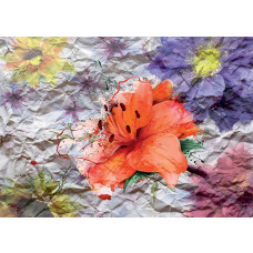 Eine Fototapete mit einer Blume in abstrakter Papierkunst, perfekt für einen raffinierten Look in jedem Raum.