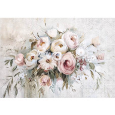 Fototapete mit einem Blumenstrauß auf einem Beton-Hintergrund, mit einem modernen Design.