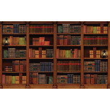 Fotobehang Boekenkast, met een oude boekenkast vol boeken die een klassieke en gezellige uitstraling geven