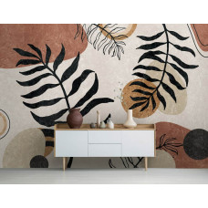 Eine böhmische Dschungel-Fototapete, perfekt für ein Büro.