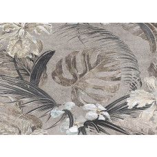 Fototapete botanisch monochrom Monstera, mit schlichtem, elegantem Design, das dem Interieur eine ruhige und botanische Atmosphäre schenkt.