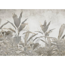 Fototapete mit einem üppigen botanischen Dschungelbild, voller Grüntöne und lebendiger Blätter, perfekt für eine natürliche und tropische Ausstrahlung.