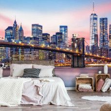 Eine Fototapete der Brooklyn Bridge in New York, Amerika für Schlafzimmer und Wohnzimmer.