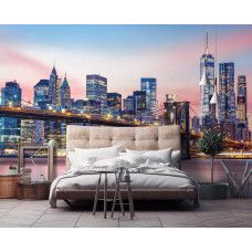 Eine Fototapete der Brooklyn Bridge in New York, Amerika für Schlafzimmer.