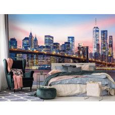 Eine Fototapete der Brooklyn Bridge in New York, Amerika für Wohnzimmer und Schlafzimmer.