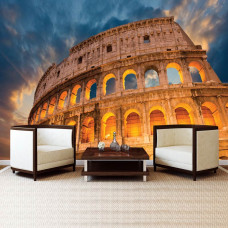 Eine Fototapete des Kolosseums in Rom, Italien für das Wohnzimmer.