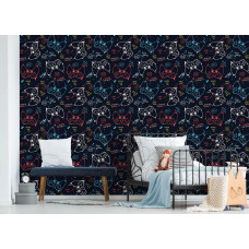 Eine Fototapete von Controllern Spiel in einem Spielzimmer mit Playstation Spielzimmer.