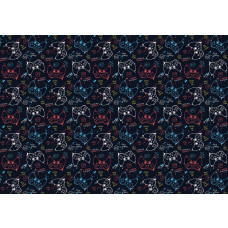 Spiel-Controller sind auf dieser spielerischen Fototapete dargestellt, perfekt für ein Spielzimmer oder Spielzimmer.