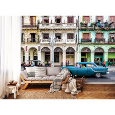 Eine Fototapete der Stadt Kuba für das Wohnzimmer.