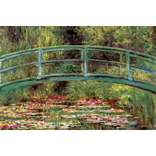 Die japanische Brücke von Claude Monet, ein Meisterwerk der Seerosen, dargestellt in einer kunstvollen Fototapete.