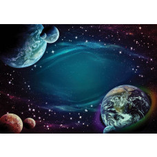 Fototapete Kosmos mit Planet Erde, Thema Weltraum.